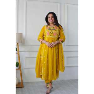 Hermosa ropa india y pakistaní Elegante ropa de fiesta Top Bottom Dupatta Set - Product Image 5