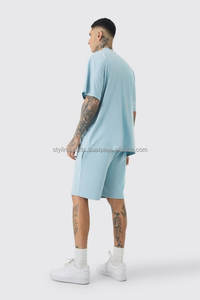 Camiseta y conjunto corto de corazón gráfico de gran tamaño de estilo veraniego informal de algodón 100% para hombre, patrón de estampado teñido liso transpirable de secado rápido - Product Image 6