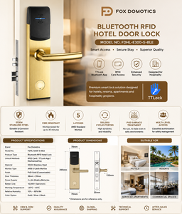 Serrure de porte intelligente Bluetooth pour hôtel avec application TTLock, serrure RFID SS304, Fox Domotics Classic P Lock - Product Image 5