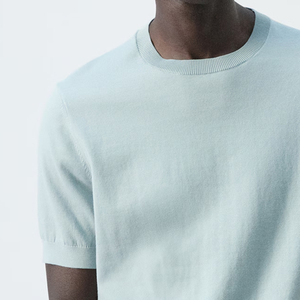 Service OEM : Conception de vêtements décontractés pour commandes en gros – T-shirt tendance en jersey de coton léger 2026, coupe ajustée, couleur unie - Product Image 3