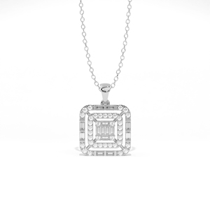 Aarinya Centurion Minimalist Stepped Illusion IGI Lab-Grown Diamond Baguette Mosaic Ethnic Filled 18K Rose Gold Plated Charm - Product Image 4