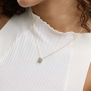 Colgante Solitario con Diamante Cultivado en Laboratorio de 2 CTW, con Cadena Ajustable, Elegante Collar Brillante, Regalo para Mujer - Product Image 4