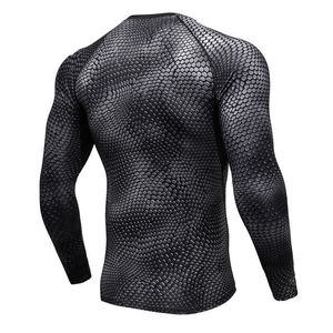 Custom Logo & Color Activewear Compression Shirts for Men's Gym Workout Fitness Base Layer Full Sleeves Athletic Men's Shirt - Product Image 2