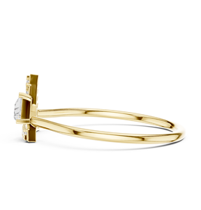 Bague géométrique en or jaune avec moissanite taille princesse pour femme, bijou fin minimaliste, cadeau - Product Image 5