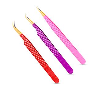 Servicio OEM Pinzas para extensiones de pestañas Venta caliente Acero inoxidable de alta calidad Punta de volumen puntiaguda Ceja Precios baratos - Product Image 6