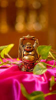 Radhe Enterprises Artisanat traditionnel en laiton fait main, Statue du Bouddha rieur, Figurine finition antique, Décoration de table religieuse Diwali