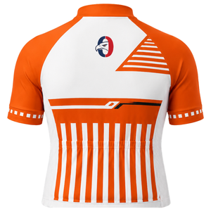 Maillot de Ciclismo Naranja y Blanco de Manga Corta con Cremallera Completa, Transpirable, de Secado Rápido, Ligero, para Ciclismo de Carretera y Deportes de Alto Rendimiento - Product Image 2