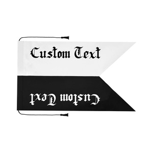Bandera colgante con texto personalizado, banderín bordado en blanco y negro para adultos - Product Image 1