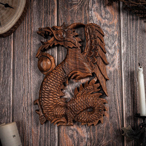 Décoration de dragon en bois de luxe, vente en gros, figurine de dragon artisanale, fournisseur d'objets artisanaux, sculpture en bois de dragon faite à la main - Product Image 5