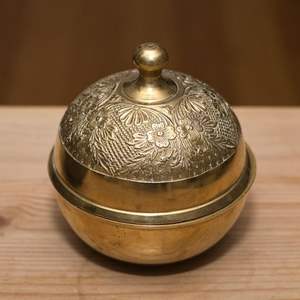 Sindoor <b>Box</b> Dibbi Decorative Brass and Copper <b>Money</b> <b>Box</b> for Mandir Decor - Product Image 3