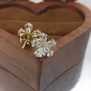 Cluster Moissanite Pear cut Flower <b>Stud</b> Earrings 925 <b>Silver</b> Fine Jewelry Engagement for Women's Charm Gift Partners - Product Image 4
