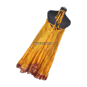 Bohemian 2026 Vintage Looking Dress For Women's Wear Silk <b>Spaghetti</b> Maxi Dress Ladies Elegant Dinner Gown Sleeveless Dress Silk - Product Image 6