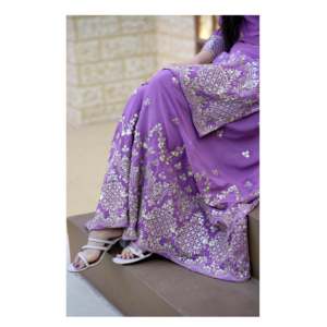 Hermoso conjunto de traje Sharara para fiesta para mujer con trabajo bordado en secuencia - Product Image 6