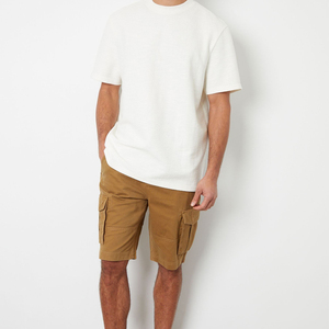 Custom Personalized 100% Cotton Cargo Shorts for Men Summer Casual Multi-Pocket <b>Elastic</b> Cargo Shorts Solid Pattern OEM Serviced - Product Image 3