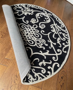 Tapis en laine abstrait à poils ras, tufté à la main, avec envers en latex, écologique et adapté aux animaux de compagnie, design moderne pour la maison, le bar ou la prière - Product Image 6