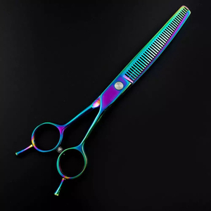 Tijeras de Entresacar de Colores Arcoíris para Peluquería, Tijeras de Entresacar Profesionales de Alta Calidad con Logotipo Personalizado - Product Image 4