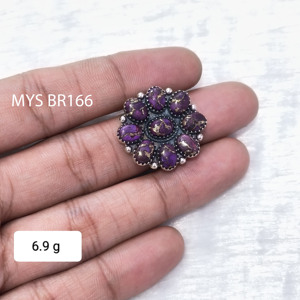 แหวนเงินแท้ 925 ประดับด้วยพลอยเทอร์ควอยซ์สีม่วงทองแดง ดีไซน์คลาสสิก ขายส่ง งานแฮนด์เมดคุณภาพสูง สำหรับงานแต่งงานและงานปาร์ตี้ - Product Image 2