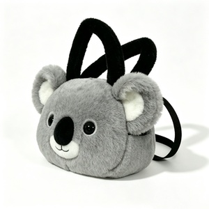 Sac bandoulière koala en peluche personnalisé, sac à main en peluche avec visage de koala mignon, sac à bandoulière koala gris, sac fourre-tout en peluche sur le thème des animaux pour enfants - Product Image 4