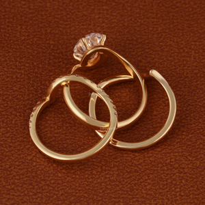 2.50 Carat Oval Cut Lab Grown Diamond Engagement Ring Matching 14k Solid Gold Two Curved eternity Wedding Band Bridal Ringset - Product Image 5