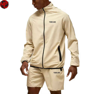 Conjunto de Pantalones Cortos de Nylon Personalizados para Hombre, Estilo Urbano de Verano, Traje Deportivo Bordado con Patrón Sólido, Conjunto de Pantalones Cortos Cortavientos - Product Image 3