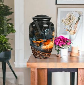 Urne funéraire décorative pour cendres d'adultes, urne commémorative pour cendres humaines, urne funéraire pour voiture de sport de course, souvenir hommage. - Product Image 5