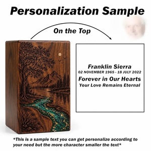 Personalized Walnut Pet-Friendly Cremation Urn American Mountain Lake <b>Memorial</b> <b>Box</b> Eagle River Resin Art Durable Eco-Friendly - Product Image 2