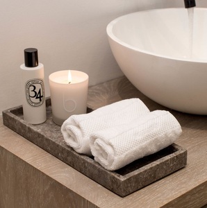 White Marble <b>Vanity</b> Tray Luxury Bathroom Organizer Decorative Stone Serving Tray Modern Home Countertop Decor TOWEL BATHROOM NEW - Product Image 6