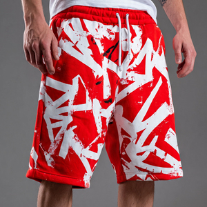 Pantalones Cortos Deportivos Sublimados Personalizados para Hombre, Pantalones Cortos de Felpa Gruesa para Hombre, Pantalones Cortos Deportivos con Cordón Ajustable en la Cintura para Hombre - Product Image 1