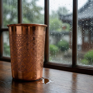 hammered copper <b>wine</b> glass engraved copper <b>wine</b> glass embossed copper glass designer copper <b>goblet</b> - Product Image 3