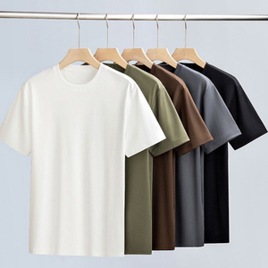 เสื้อยืดแขนสั้นผู้ชาย ผ้าฝ้าย 100% คอกลม ทรงปกติ สีพื้น เรียบง่าย ระบายอากาศด้านหน้า เป็นมิตรกับสิ่งแวดล้อม ป้องกันรอยยับ คุณภาพสูง - Product Image 1