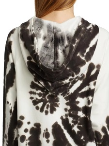 Sweat-shirt long personnalisé pour femme, noir et crème, tie-dye spirale, en coton French Terry, coupe longue, vente en gros OEM - Product Image 6