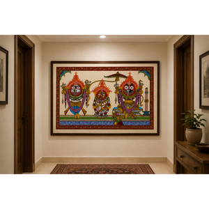 Handmade Lord Jagannath Pattachitra Painting – Traditional Odisha <b>Wall</b> Art - Product Image 3