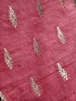 Tissu en coton vert émeraude avec motif de feuillage brodé, soie tissée de poids moyen pour foulards, châles et textiles de maison pour femmes