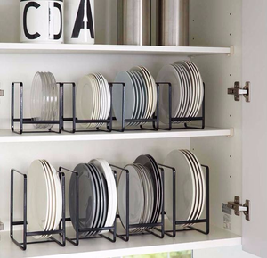 Metal <b>Plate</b> Holder Dish Rack with Drain Tray Kitchen Countertop Dinner <b>Plate</b> Organizer Wholesale Supplier - Product Image 6