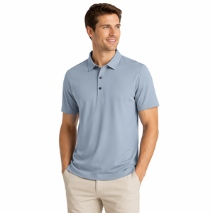 Men's Beige Oxford Polo <b>Shirt</b> <b>Half</b> Sleeve Casual <b>Button</b> Collared Cotton Solid Color Breathable Woven Fabric Regular Length - Product Image 1