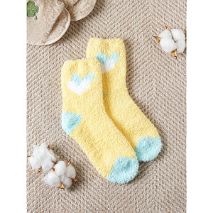 Calze gialle a doppio cuore da donna - Product Image 1