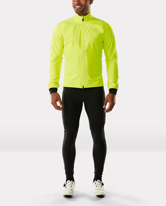 Maillot de cyclisme personnalisé jaune fluo pour homme, manches longues, fermeture éclair intégrale, respirant, pour course sur route, vêtements de sport performants - Product Image 1