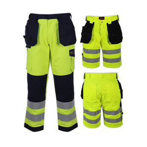 Pantalones de trabajo de alta visibilidad con franjas reflectantes y múltiples bolsillos, pantalones de trabajo transpirables de secado rápido con seguridad reflectante - Product Image 4