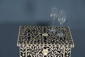 Mesa Consola Moderna de Ágata Negra con Incrustaciones, Hecha a Mano, Ecológica, Ligera, Desmontable, de Lujo, Clásica, con Forma Personalizable - Product Image 6