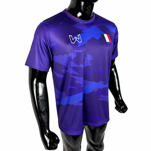 Maillot de Foot France Homme Manches Courtes Camouflage Imprimé par Transfert Thermique Matière Spandex Anti-Transpiration 180g Séchage Rapide - Product Image 3