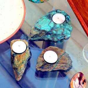 Porte-bougie personnalisé, porte-bougie à la bougie chauffe-plat avec taille et design personnalisés, porte-bougie en pierre, bougies en marbre d'Inde - Product Image 1