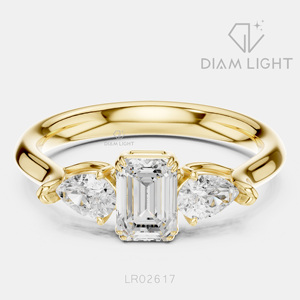 Bague de fiançailles en or blanc 14 carats avec diamant de laboratoire certifié IGI, taille émeraude 0,56 carat, bijoux fins - Product Image 5