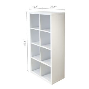 Smart Cube 8-Piece Organizer Storage with Open Back Shelves 2x4 Cube <b>Bookcase</b> for Home & Office <b>White</b> Color - Product Image 6