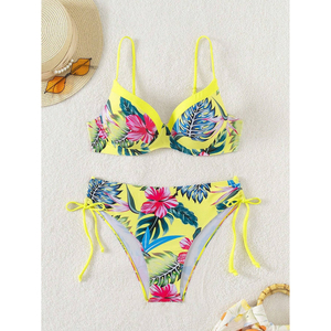 Conjunto de Bikini Unisex de Alta Calidad Personalizado de 2 Piezas con Decoración de Cinturón Bordado Hecho de Spandex/Nylon Servicio OEM Disponible - Product Image 1