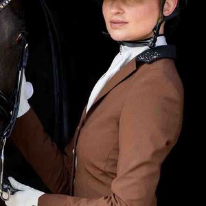 Veste d'équitation pour femmes, compétition équestre, confortable, légère, longue, en satin nylon, couleur personnalisable, personnalisable - Product Image 6