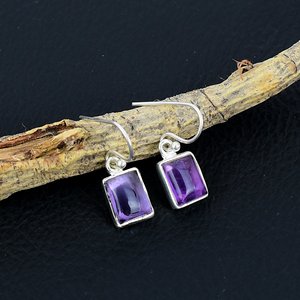 Exclusive Trendy Natural Purple Amethyst 925 Sterling <b>Silver</b> <b>Dangle</b> <b>Earring</b> for Woman 925 Sterling <b>Silver</b> Handmade Jewelry - Product Image 3