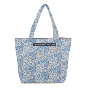 Sac fourre-tout matelassé imprimé abstrait Hand-Block Style Vintage personnalisable dames épaule Shopping sac matelassé sac en toile pour femmes - Product Image 1