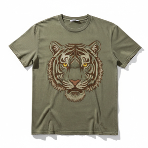 Camiseta Vintage con Gráficos y Pedrería, Estilo Hip Hop, para Hombre, Tejido Grueso, Personalizada, con Diseño de Diamantes Brillantes - Product Image 1