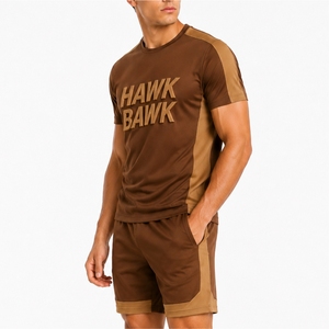 <b>Men</b>’s Casual <b>T</b> <b>Shirt</b> Shorts Set Crew Neck Quick Dry Sporty Summer Activewear Knitted <b>Polyester</b> Casual <b>T</b> <b>Shirt</b> And Shorts Outfit - Product Image 3