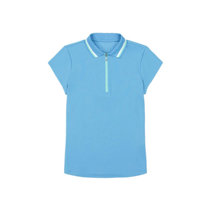 Camiseta Deportiva de Golf para Mujer SOSH4, Azul, Manga Corta, Cuello con Cierre, Transpirable, Secado Rápido, Poliéster, para Actividades al Aire Libre - Product Image 1